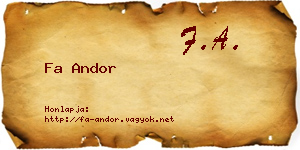 Fa Andor névjegykártya